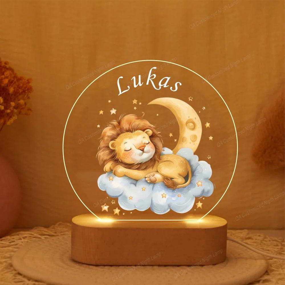 Personalised Little One Name Acrylic Night Light Custom Nursery Lamp Gift Night Lights