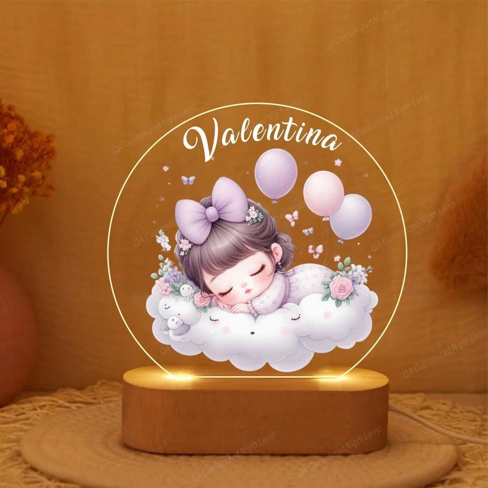 Personalised Little One Name Acrylic Night Light Custom Nursery Lamp Gift Night Lights