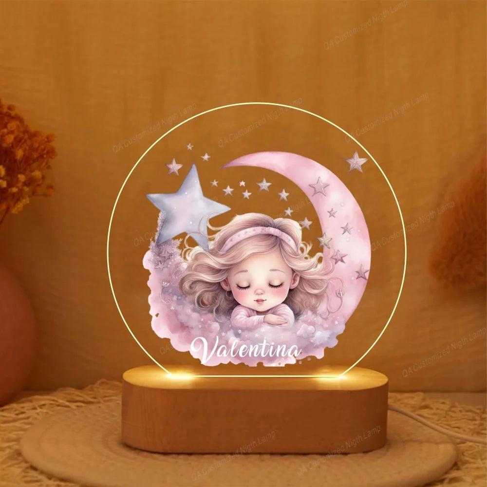 Personalised Little One Name Acrylic Night Light Custom Nursery Lamp Gift Night Lights