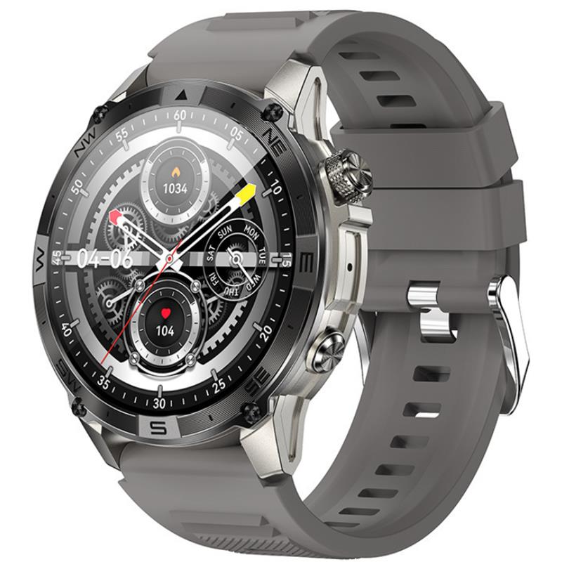 Smartwatch with Heart Rate Monitor, Bluetooth Calls, Satnav, Compass, Altitude, Barometer, Outdoor Sports Watch, Gray
