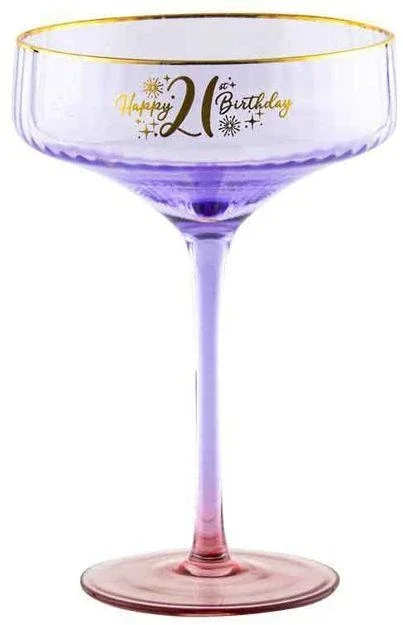Fluted Purple Coupe Glass - 21st