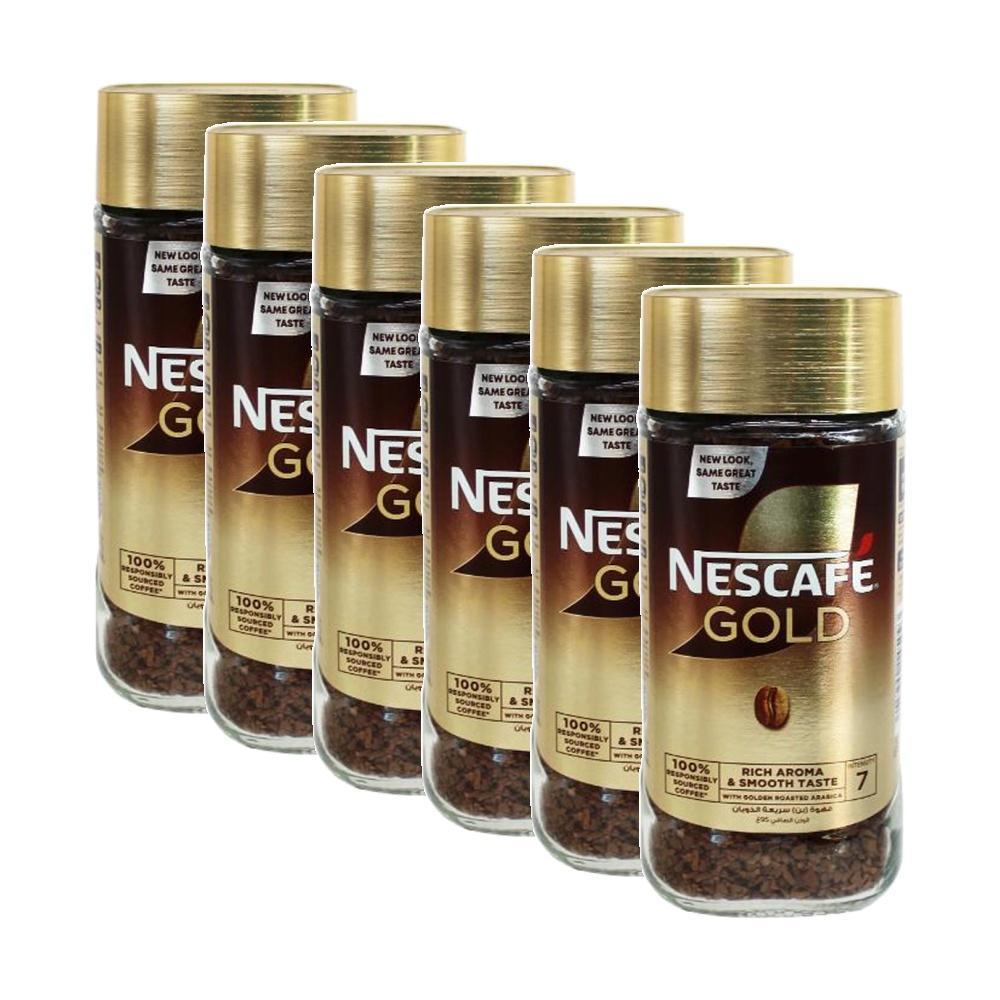 6PK Nescafe Jar Gold Dark Roast Intense Strong Instant Coffee 95g