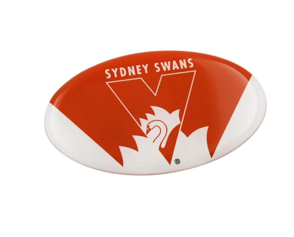 Sydney Swans AFL Lensed Oval Logo Decal For Tool Box Car Laptop Bikes Fridges
