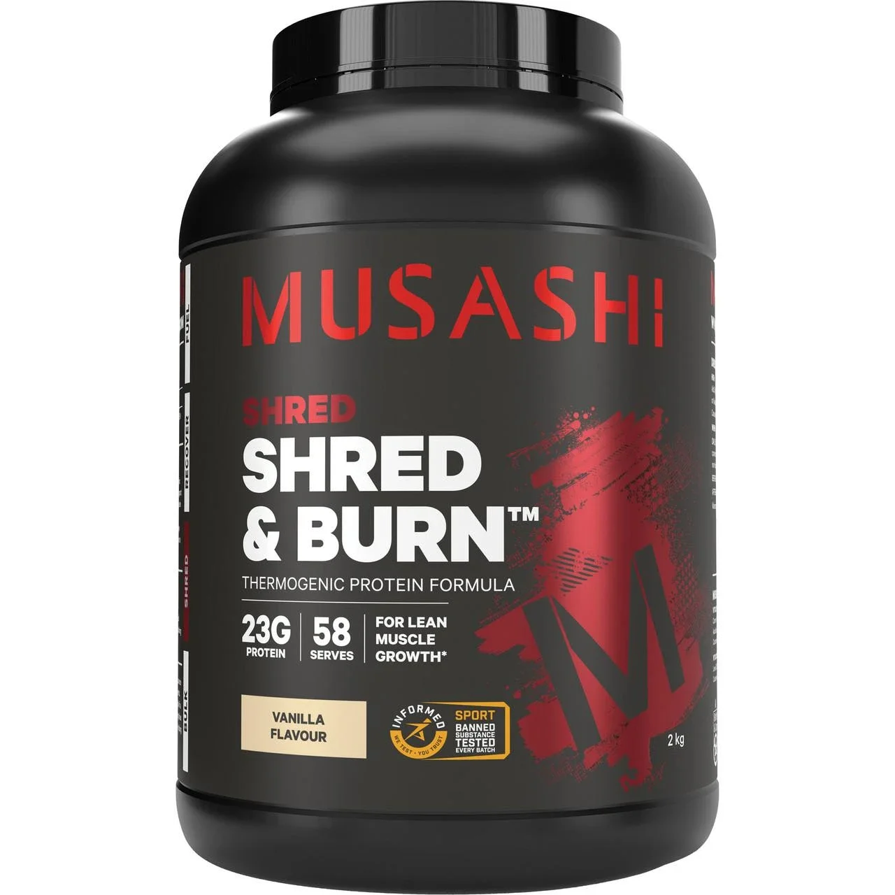 Musashi Shred & Burn Protein Powder Vanilla Milkshake 2kg