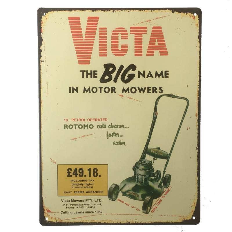 Victa Lawn Mower Tin Sign 35x26cm
