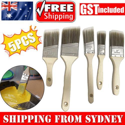 5PCS Paint Brushes Set Sash Brushes Wood Stain Brushes for Walls Cabinets Fences
