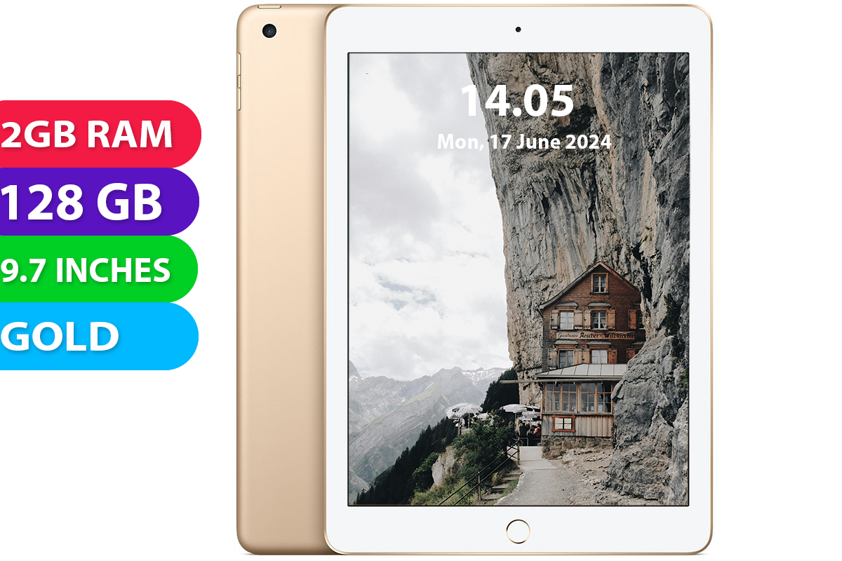 Apple iPad 5 Wifi (128GB, Gold, Global Ver) - Excellent - Refurbished