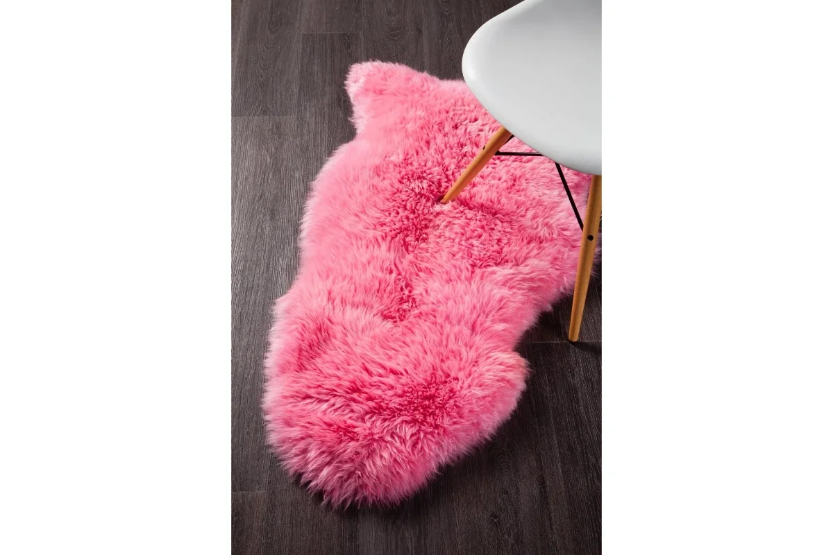 Rug Culture Natural New Zealand Sheep Skin Rug (105 x 70cm, Magenta)
